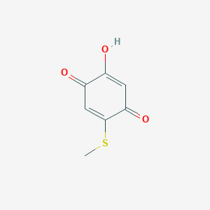 molecular formula C7H6O3S B096801 p-Benzoquinone, 2-hydroxy-5-(methylthio)- CAS No. 19346-89-5