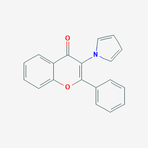 molecular formula C19H13NO2 B009681 2-Phenyl-3-pyrrol-1-ylchromen-4-one CAS No. 107792-81-4