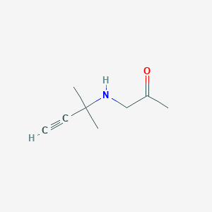 molecular formula C8H13NO B009691 1-(2-Methylbut-3-yn-2-ylamino)propan-2-one CAS No. 103634-53-3