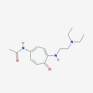 molecular formula C15H23N3O2 B096978 Acetamide, N-(4-((2-(diethylamino)ethyl)amino)-5-oxo-1,3,6-cycloheptatrien-1-yl)- CAS No. 15499-08-8