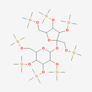 molecular formula C36H86O11Si8 B096981 Trimethyl-[4-trimethylsilyloxy-2,5-bis(trimethylsilyloxymethyl)-2-[3,4,5-tris(trimethylsilyloxy)-6-(trimethylsilyloxymethyl)oxan-2-yl]oxyoxolan-3-yl]oxysilane CAS No. 19159-25-2