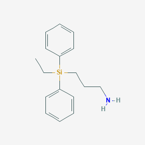 molecular formula C17H23NSi B097001 Propylamine, 3-(diphenylethylsilyl)- CAS No. 18057-40-4