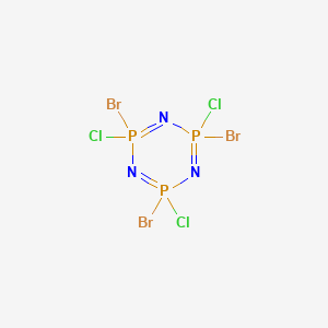 molecular formula Br3Cl3N3P3 B097065 1,3,5,2,4,6-Triazatriphosphorine, 2,4,6-tribromo-2,4,6-trichloro-2,2,4,4,6,6-hexahydro- CAS No. 16032-52-3