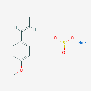 molecular formula C10H12NaO4S- B009708 sodium;1-methoxy-4-[(E)-prop-1-enyl]benzene;sulfite CAS No. 55963-78-5