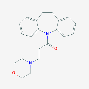 molecular formula C21H24N2O2 B097105 5H-Dibenz(b,f)azepine, 10,11-dihydro-5-(3-morpholinopropionyl)- CAS No. 18300-60-2