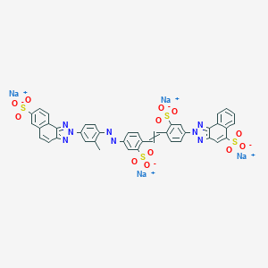 molecular formula C41H24N8Na4O12S4 B097137 tetrasodium 2-[4-[2-[4-[[2-methyl-4-(7-sulphonato-2H-naphtho[1,2-d]triazol-2-yl)phenyl]azo]-2-sulphonatophenyl]vinyl]-3-sulphonatophenyl]-2H-naphtho[1,2-d]triazole-5-sulphonate CAS No. 16596-97-7