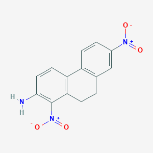 molecular formula C14H11N3O4 B097178 1,7-Dinitro-9,10-dihydrophenanthren-2-amine CAS No. 18264-96-5