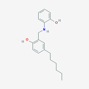molecular formula C19H25NO2 B097185 o-CRESOL, 4-HEXYL-alpha-(o-HYDROXYANILINO)- CAS No. 18102-15-3