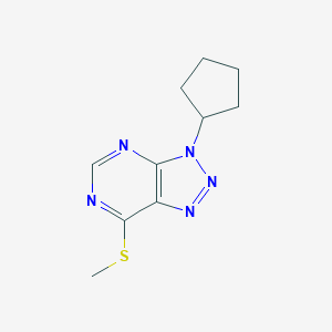 molecular formula C10H13N5S B097209 3-Cyclopentyl-7-methylsulfanyltriazolo[4,5-d]pyrimidine CAS No. 17050-87-2