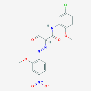 molecular formula C18H17ClN4O6 B097213 Butanamide, N-(5-chloro-2-methoxyphenyl)-2-[(2-methoxy-4-nitrophenyl)azo]-3-oxo- CAS No. 15993-42-7