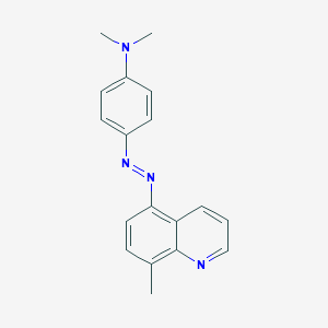 molecular formula C18H18N4 B097307 Quinoline, 5-((p-(dimethylamino)phenyl)azo)-8-methyl- CAS No. 17416-20-5