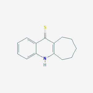 molecular formula C14H15NS B097351 11H-CYCLOHEPTA(b)QUINOLINE-11-THIONE, 5,6,7,8,9,10-HEXAHYDRO- CAS No. 18833-49-3