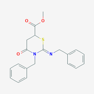 molecular formula C20H20N2O3S B097362 Methyl 3-benzyl-2-benzylimino-4-oxo-1,3-thiazinane-6-carboxylate CAS No. 16238-44-1