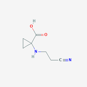 molecular formula C7H10N2O2 B009740 1-[(2-Cyanoethyl)amino]cyclopropane-1-carboxylic acid CAS No. 109577-96-0