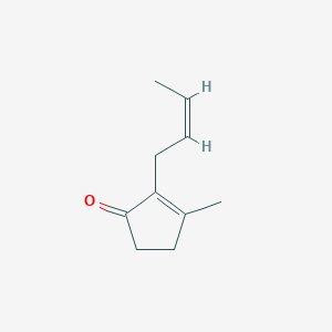molecular formula C10H14O B097410 2-Cyclopenten-1-one, 2-(2-butenyl)-3-methyl-, (Z)- CAS No. 17190-71-5