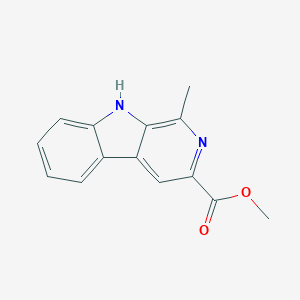 molecular formula C14H12N2O2 B097415 9H-Pyrido(3,4-b)indole-3-carboxylic acid, 1-methyl-, methyl ester CAS No. 16641-82-0