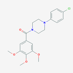 molecular formula C20H23ClN2O4 B097457 KETONE, 4-(p-CHLOROPHENYL)PIPERAZINYL 3,4,5-TRIMETHOXYPHENYL CAS No. 17766-66-4
