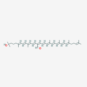 molecular formula C40H56O2 B097472 (2Z,4E,6E,8E,10E,12E,14E)-2-[(1E,3E,5E,7E)-12-hydroxy-4,8,12-trimethyltrideca-1,3,5,7-tetraenyl]-7,11,15,19-tetramethylicosa-2,4,6,8,10,12,14,18-octaenal CAS No. 17884-87-6