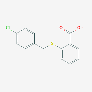 molecular formula C14H10ClO2S- B097477 2-[(4-Chlorobenzyl)sulfanyl]benzenecarboxylic acid CAS No. 15887-84-0