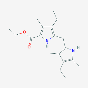 molecular formula C19H28N2O2 B097478 Ethyl 4-ethyl-5-[(4-ethyl-3,5-dimethyl-1H-pyrrol-2-yl)methyl]-3-methyl-1H-pyrrole-2-carboxylate CAS No. 15769-97-8