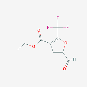 molecular formula C9H7F3O4 B097485 ethyl 5-formyl-2-(trifluoromethyl)furan-3-carboxylate CAS No. 17515-79-6