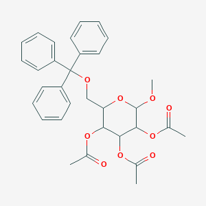 molecular formula C32H34O9 B097487 Methyl 2,3,4-tri-O-acetyl-6-O-trityl-A-D-glucopyranoside CAS No. 18031-49-7