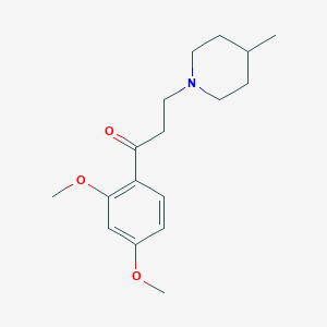 molecular formula C17H25NO3 B097488 Propiophenone, 2',4'-dimethoxy-3-(4-methylpiperidino)- CAS No. 18703-90-7