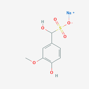 molecular formula C8H9NaO6S B097495 Benzenemethanesulfonic acid, alpha,4-dihydroxy-3-methoxy-, monosodium salt CAS No. 19473-05-3