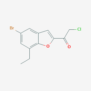 molecular formula C12H10BrClO2 B097527 1-(5-Bromo-7-ethyl-2-benzofuryl)-2-chloroethan-1-one CAS No. 18775-40-1