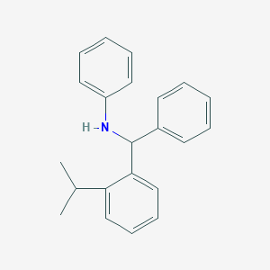 molecular formula C22H23N B097538 N-[phenyl-(2-propan-2-ylphenyl)methyl]aniline CAS No. 19103-11-8