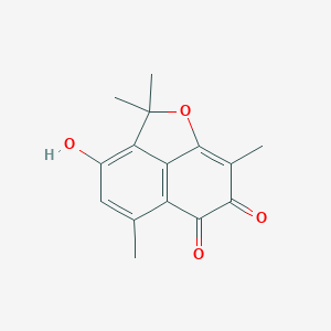 molecular formula C15H14O4 B097559 2H-萘并[1,8-bc]呋喃-6,7-二酮，3-羟基-2,2,5,8-四甲基- CAS No. 18142-17-1