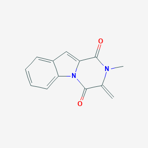 molecular formula C13H10N2O2 B097565 Pyrazino[1,2-a]indole-1,4-dione, 2,3-dihydro-2-methyl-3-methylene- CAS No. 19079-11-9