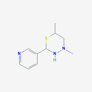 molecular formula C10H15N3S B097571 4,6-Dimethyl-2-pyridin-3-yl-1,3,4-thiadiazinane CAS No. 15620-54-9