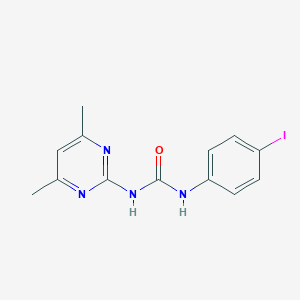 molecular formula C13H13IN4O B097630 Urea, 1-(4,6-dimethyl-2-pyrimidinyl)-3-(p-iodophenyl)- CAS No. 16018-70-5