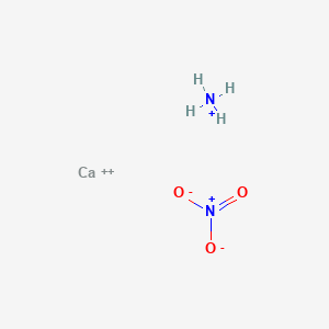 molecular formula CaH4N2O3+2 B097632 Azanium;calcium;nitrate CAS No. 15245-12-2