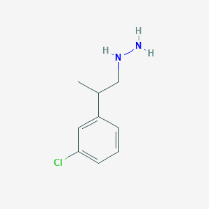 molecular formula C9H13ClN2 B097788 2-(3-Chlorophenyl)propylhydrazine CAS No. 16602-97-4