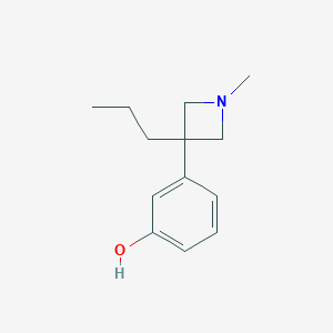 molecular formula C13H19NO B097850 Phenol, 3-(1-methyl-3-propyl-3-azetidinyl)- CAS No. 17184-83-7