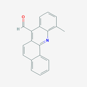 molecular formula C19H13NO B097878 Benz(c)acridine-7-carboxaldehyde, 11-methyl- CAS No. 18936-78-2