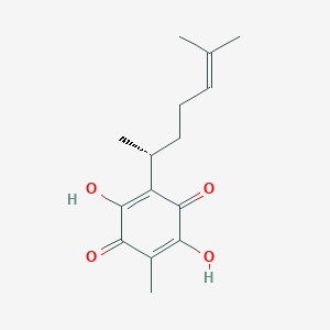 molecular formula C15H20O4 B097889 2,5-环己二烯-1,4-二酮，2-(1,5-二甲基-4-己烯基)-3,6-二羟基-5-甲基-，(R)- CAS No. 16981-83-2