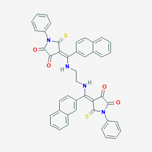 B009789 (4E)-4-[[2-[[(E)-(4,5-dioxo-1-phenyl-2-sulfanylidenepyrrolidin-3-ylidene)-naphthalen-2-ylmethyl]amino]ethylamino]-naphthalen-2-ylmethylidene]-1-phenyl-5-sulfanylidenepyrrolidine-2,3-dione CAS No. 107888-03-9