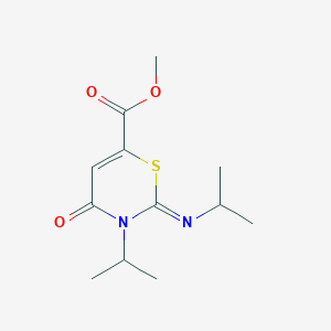 2H-1,3-Thiazine-6-carboxylic acid, 3,4-dihydro-3-isopropyl-2-(isopropylimino)-4-oxo-, methyl ester
