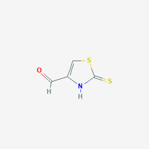 molecular formula C4H3NOS2 B097957 4-Thiazolecarboxaldehyde, 2,3-dihydro-2-thioxo- CAS No. 18653-46-8