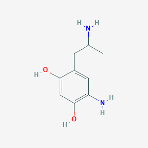 molecular formula C9H14N2O2 B009800 5-Amino-2,4-dihydroxy-alpha-methylphenylethylamine CAS No. 106868-44-4