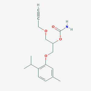 molecular formula C17H23NO4 B098010 1-(6-Isopropyl-m-tolyloxy)-3-(2-propynyloxy)-2-propanol carbamate CAS No. 16222-49-4