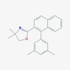 molecular formula C23H23NO B009802 2-[1-(3,5-dimethylphenyl)naphthalen-2-yl]-4,4-dimethyl-5H-1,3-oxazole CAS No. 103562-39-6