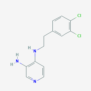 molecular formula C13H13Cl2N3 B098066 Pyridine, 3-amino-4-((3,4-dichlorophenethyl)amino)- CAS No. 15935-70-3