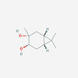 molecular formula C10H18O2 B009812 (1alpha,3beta,4beta,6alpha)-3,7,7-Trimethylbicyclo[4.1.0]heptane-3,4-diol CAS No. 19898-60-3