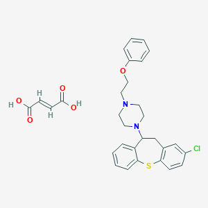 molecular formula C30H31ClN2O5S B009820 1-(2-Chloro-10,11-dihydrodibenzo(b,f)thiepin-10-yl)-4-(2-phenoxyethyl)piperazine maleate CAS No. 101040-99-7
