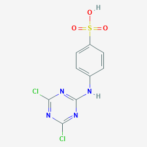 molecular formula C9H6Cl2N4O3S B098207 Benzenesulfonic acid, 4-[(4,6-dichloro-1,3,5-triazin-2-yl)amino]- CAS No. 16110-89-7