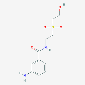 molecular formula C11H16N2O4S B009822 3-amino-N-[2-(2-hydroxyethylsulfonyl)ethyl]benzamide CAS No. 107294-87-1